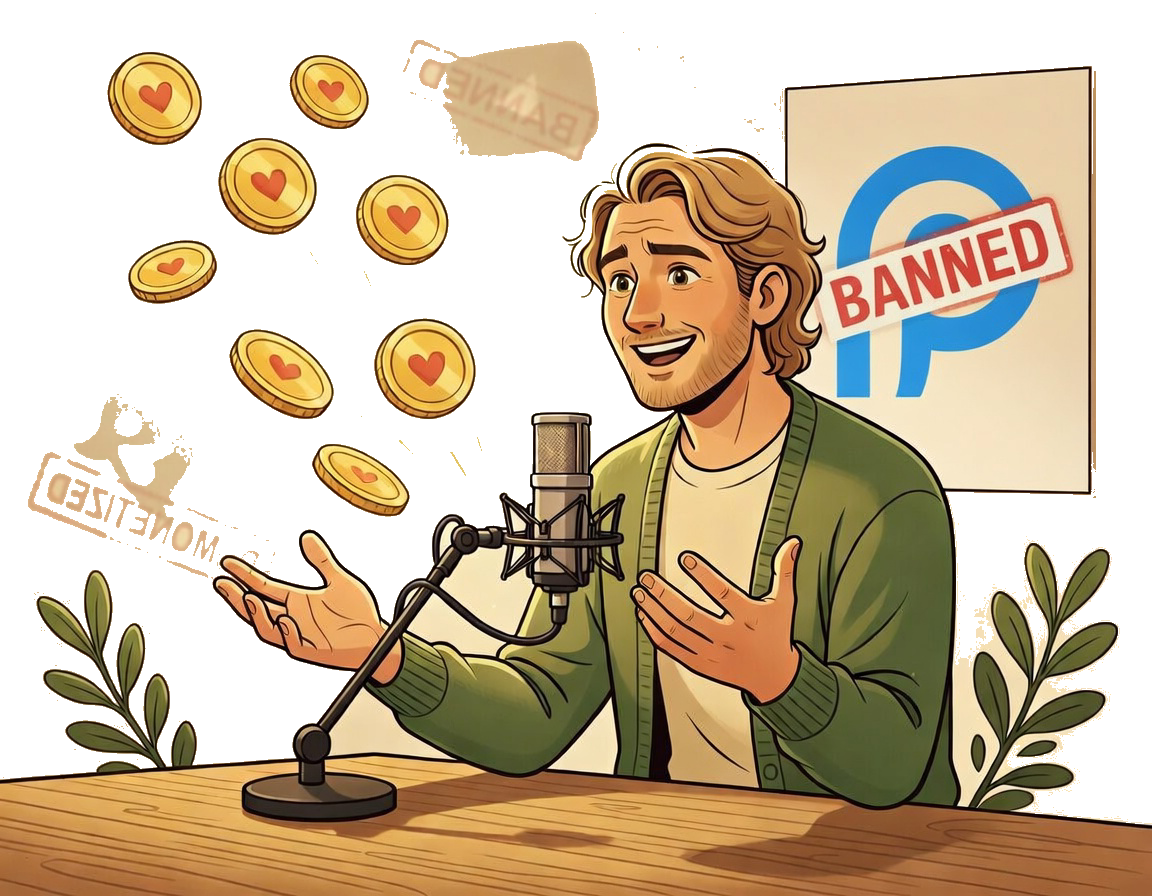 Independent creator receiving direct support from their audience