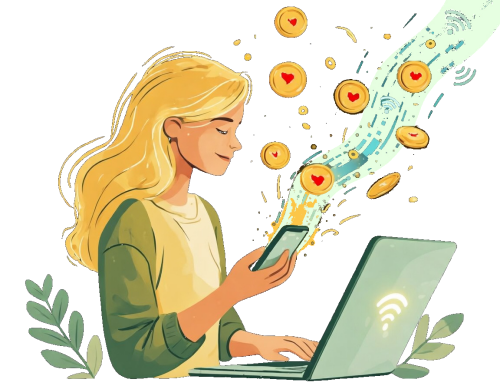 Sponsor sending direct support to a creator